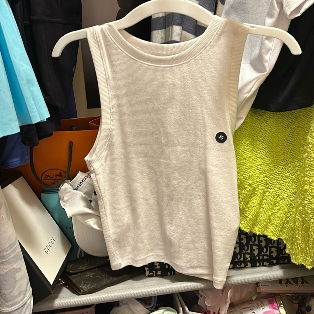 Xs white hollister crew neck tank